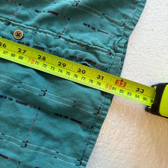 Carbon2Cobalt Mens Shirt XL Teal Blue Button Up Long Sleeve Cotton Light Flannel - Picture 7 of 10